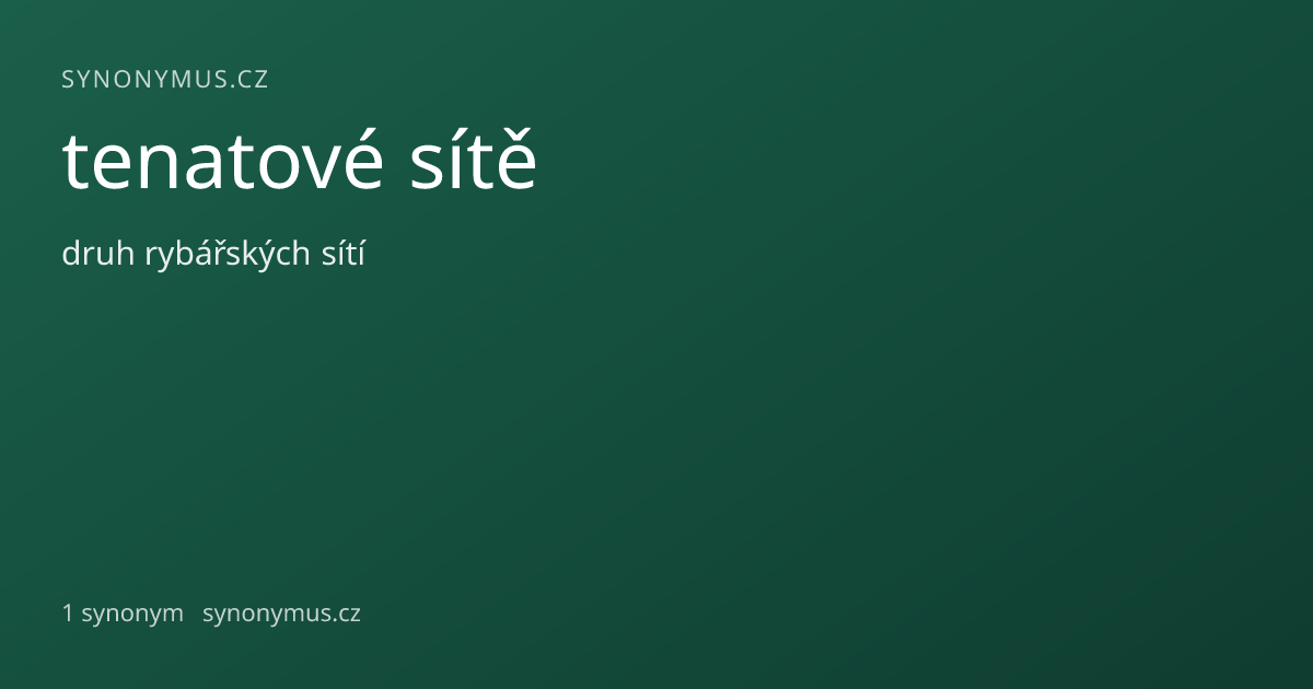 Náhled odkazu: tenatové sítě
