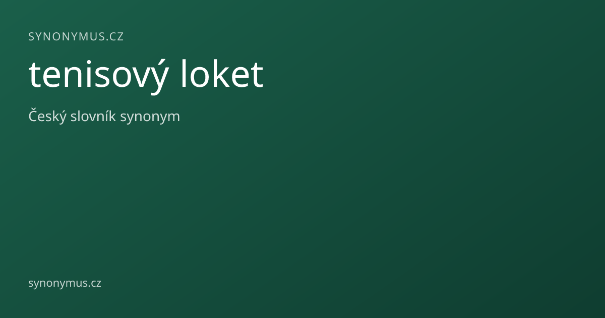 Náhled odkazu: tenisový loket