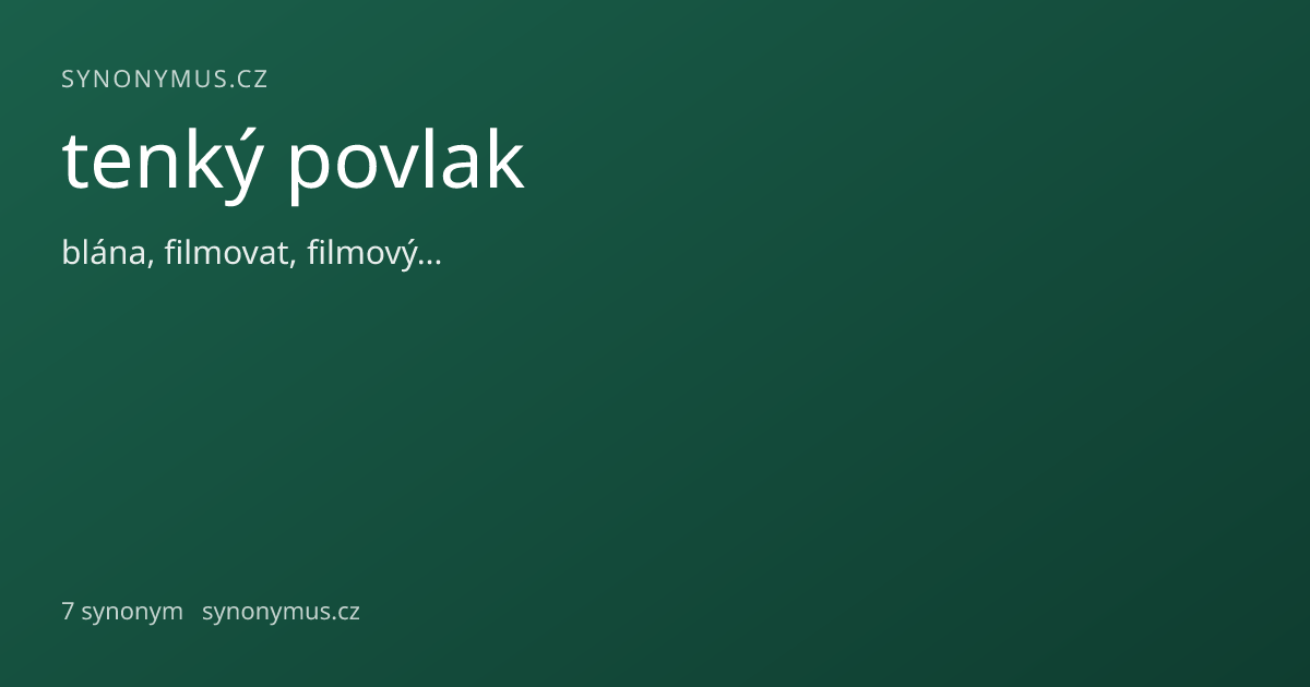 Náhled odkazu: tenký povlak