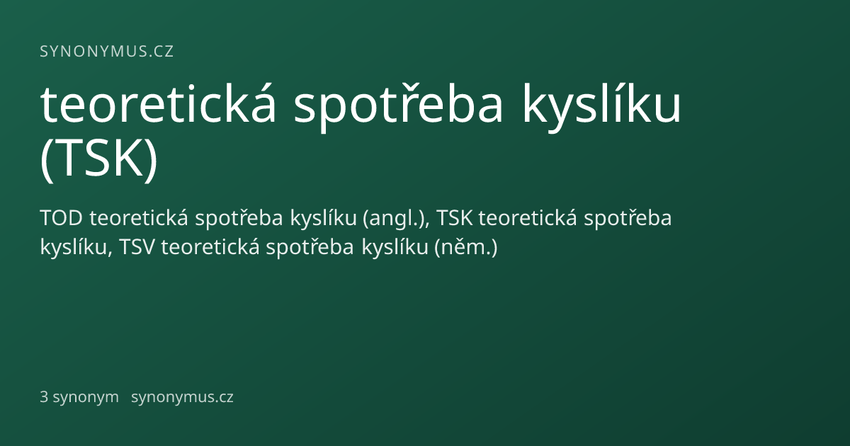 Náhled odkazu: teoretická spotřeba kyslíku (TSK)