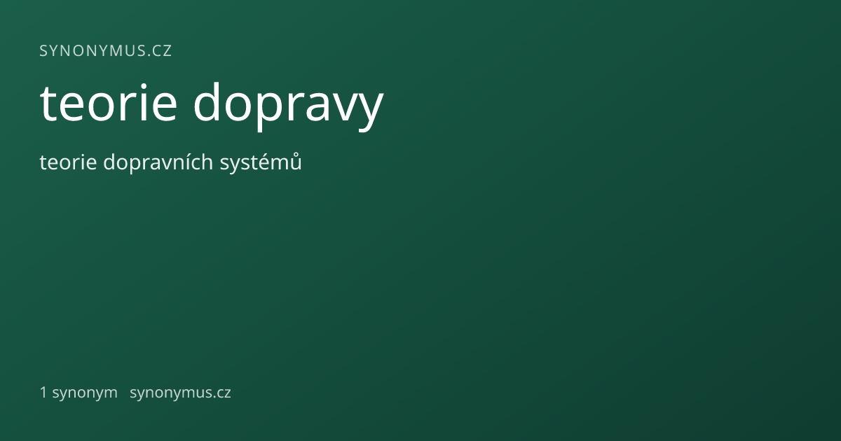Náhled odkazu: teorie dopravy