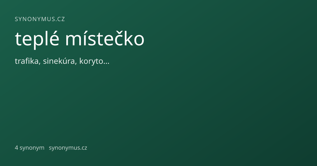 Náhled odkazu: teplé místečko