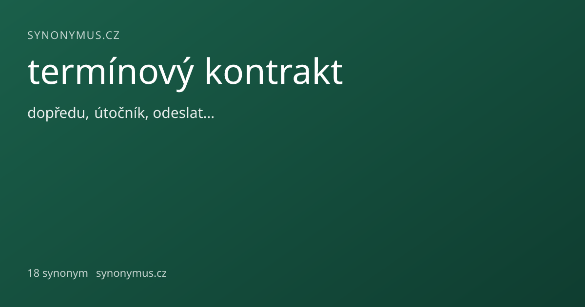 Náhled odkazu: termínový kontrakt