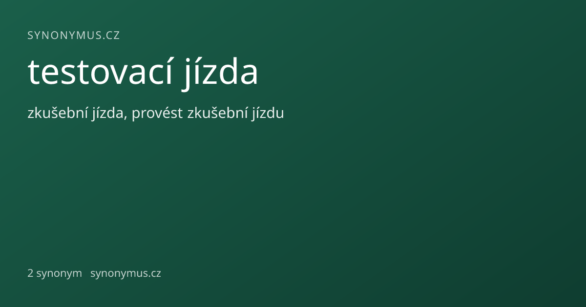 Náhled odkazu: testovací jízda