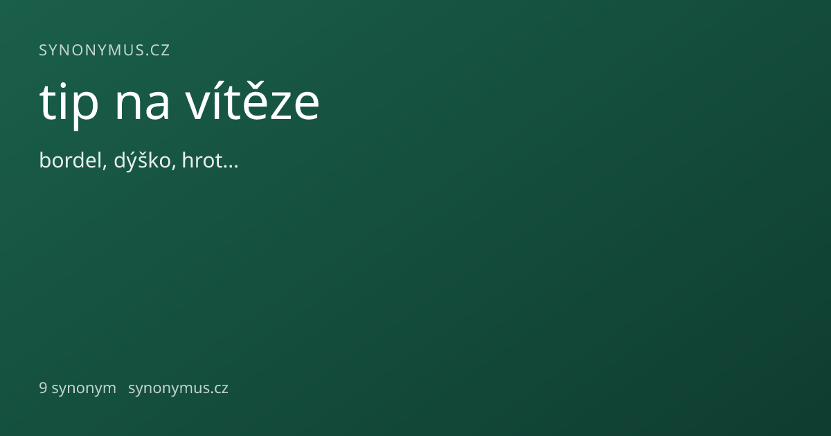 Náhled odkazu: tip na vítěze