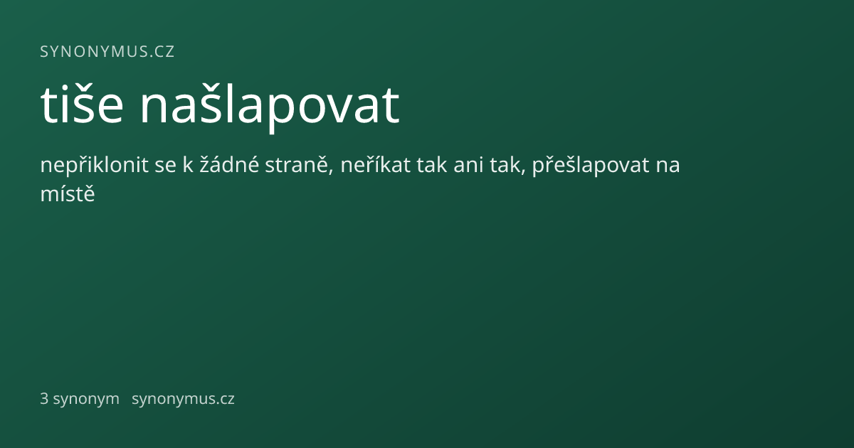 Náhled odkazu: tiše našlapovat