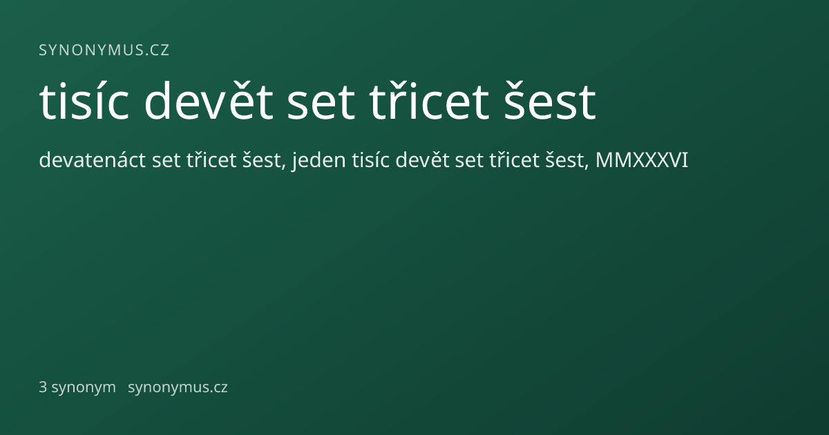 Náhled odkazu: tisíc devět set třicet šest