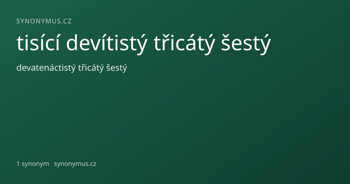 Náhled odkazu: tisící devítistý třicátý šestý