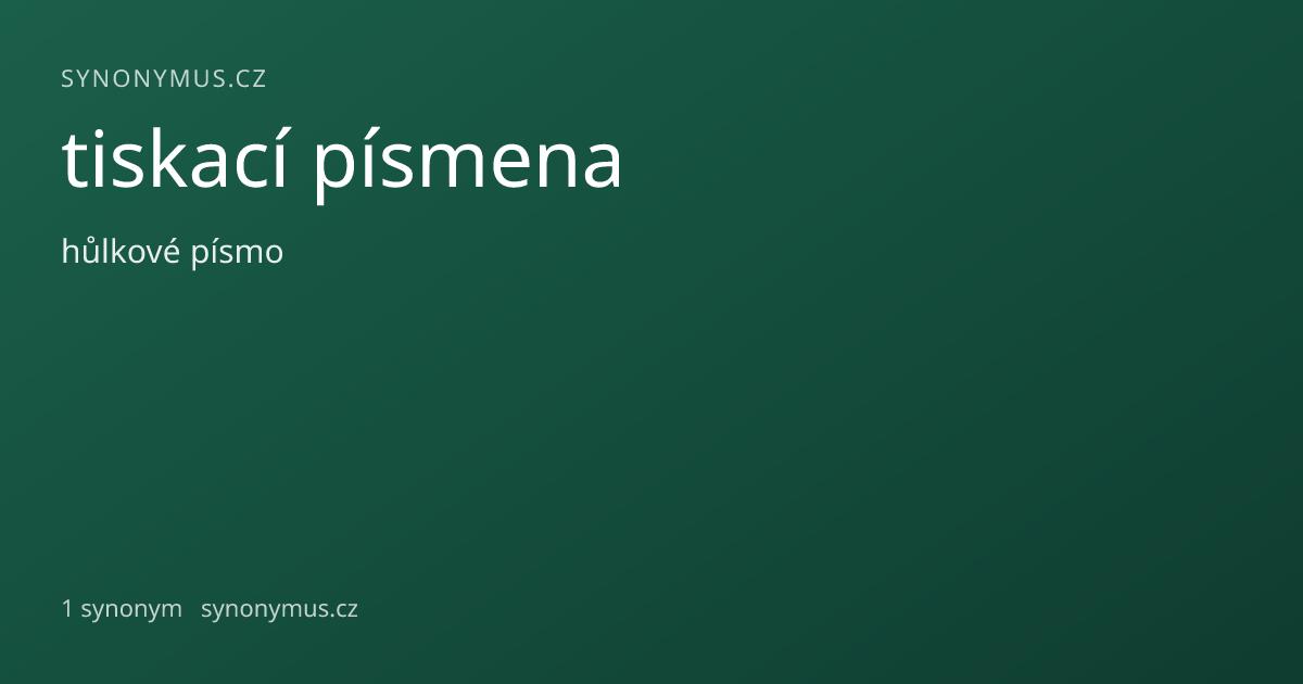 Náhled odkazu: tiskací písmena