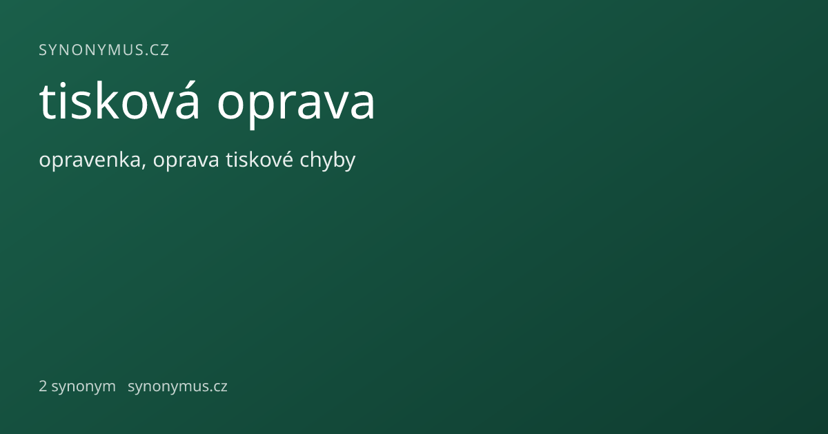Náhled odkazu: tisková oprava