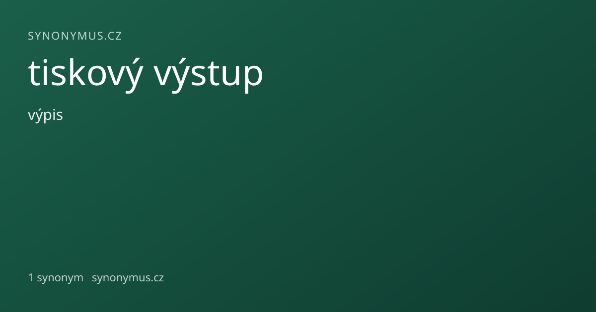 Náhled odkazu: tiskový výstup