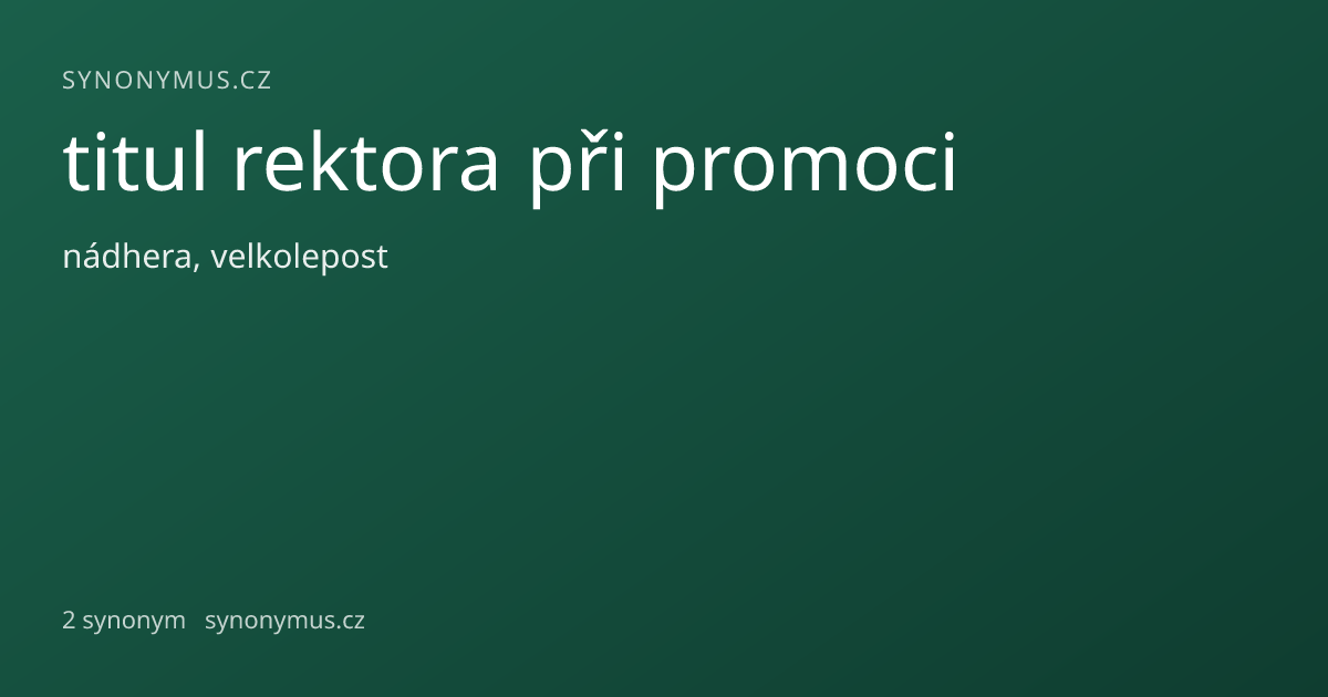 Náhled odkazu: titul rektora při promoci