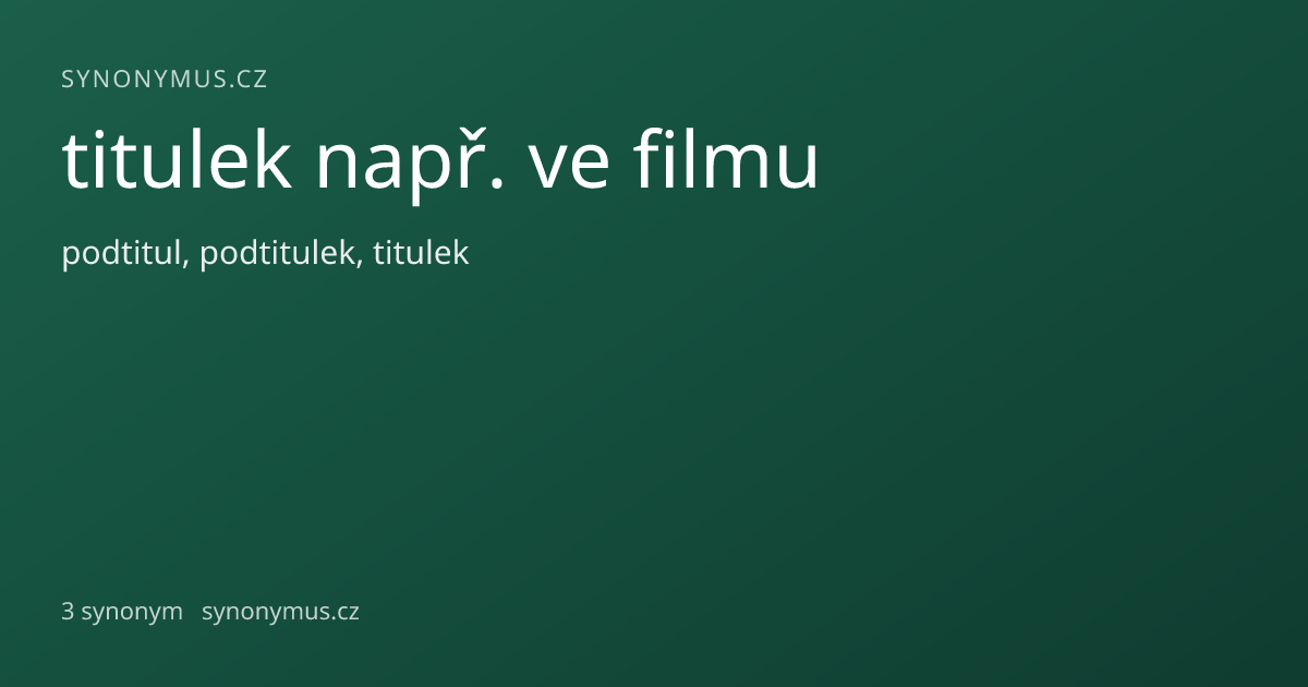 Náhled odkazu: titulek např. ve filmu