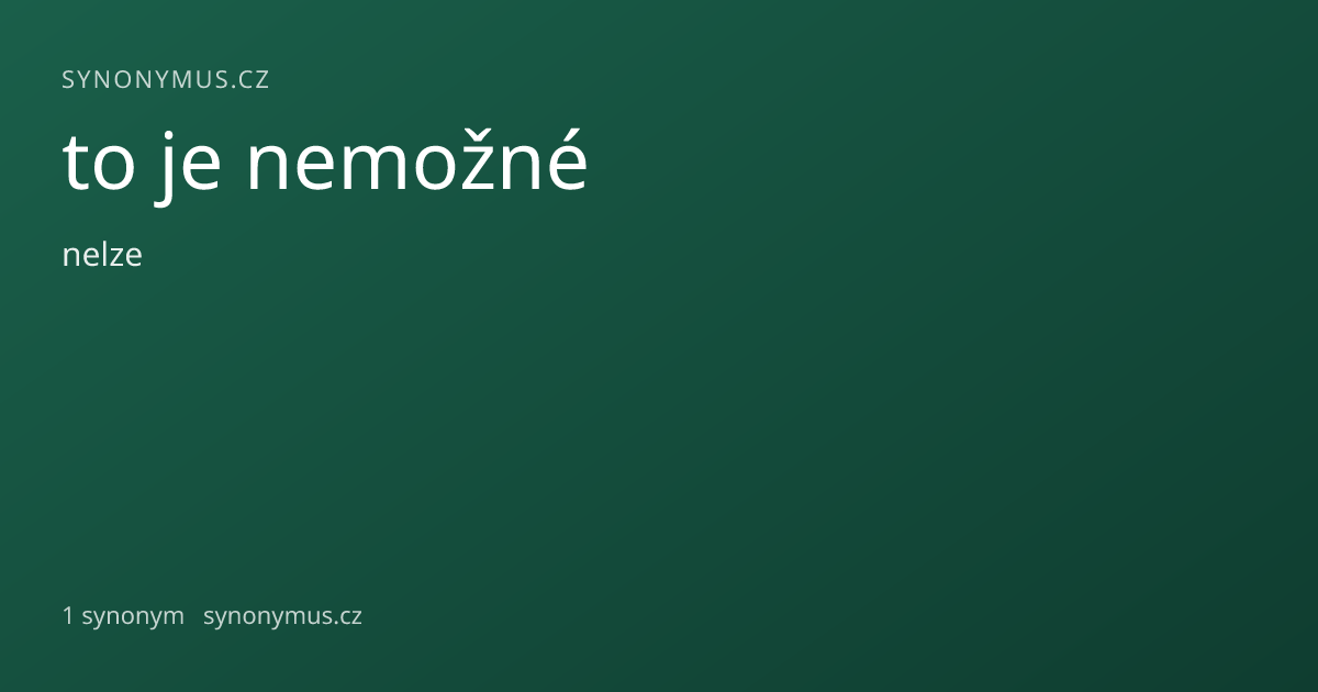 Náhled odkazu: to je nemožné