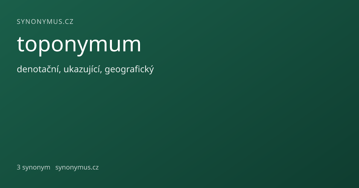 Náhled odkazu: toponymum