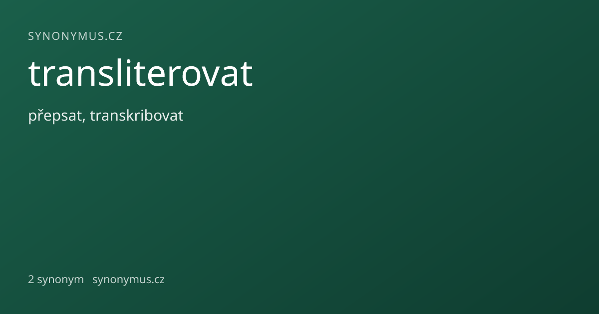 Náhled odkazu: transliterovat