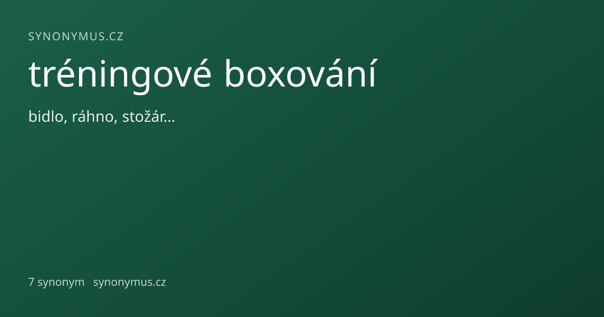 Náhled odkazu: tréningové boxování