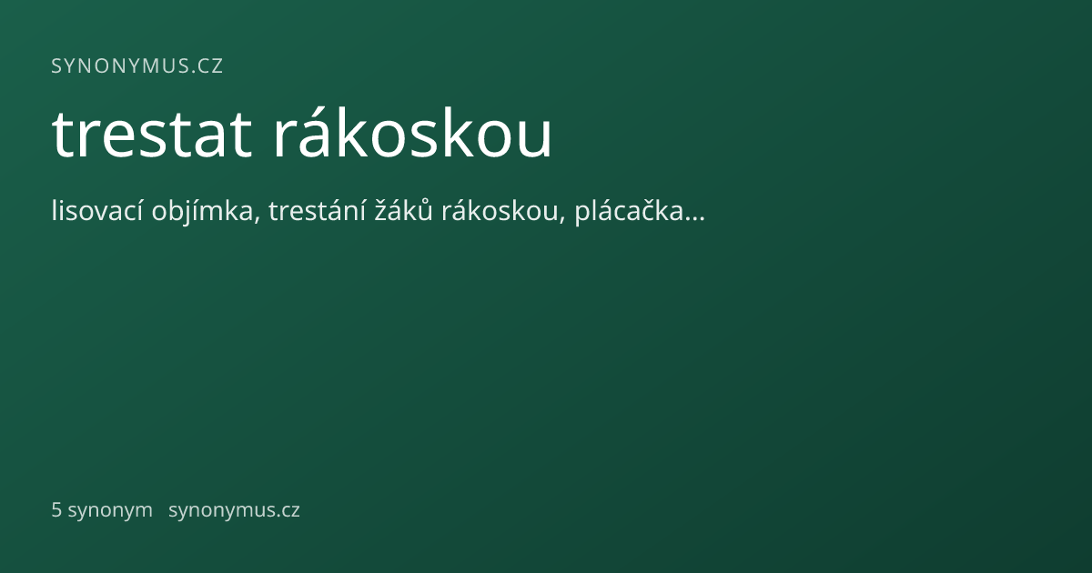 Náhled odkazu: trestat rákoskou