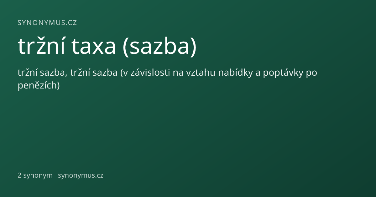 Náhled odkazu: tržní taxa (sazba)