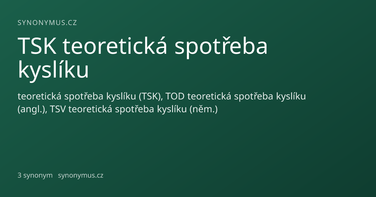 Náhled odkazu: TSK teoretická spotřeba kyslíku