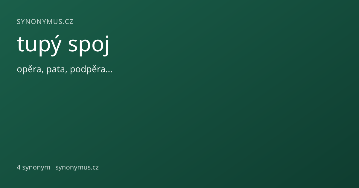 Náhled odkazu: tupý spoj
