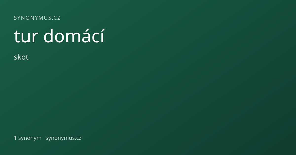 Náhled odkazu: tur domácí