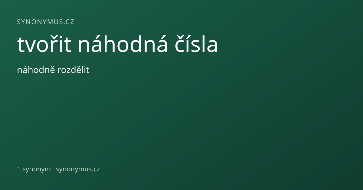 Náhled odkazu: tvořit náhodná čísla