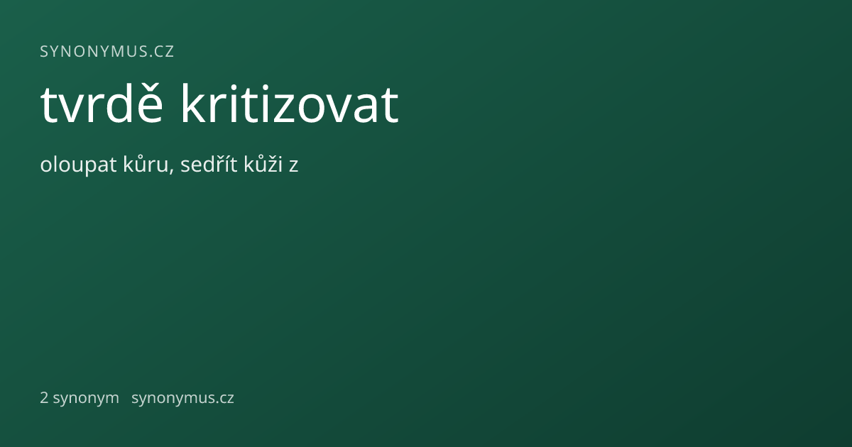Náhled odkazu: tvrdě kritizovat