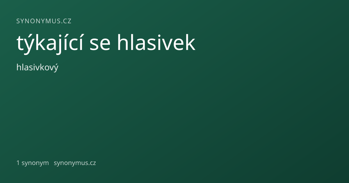 Náhled odkazu: týkající se hlasivek