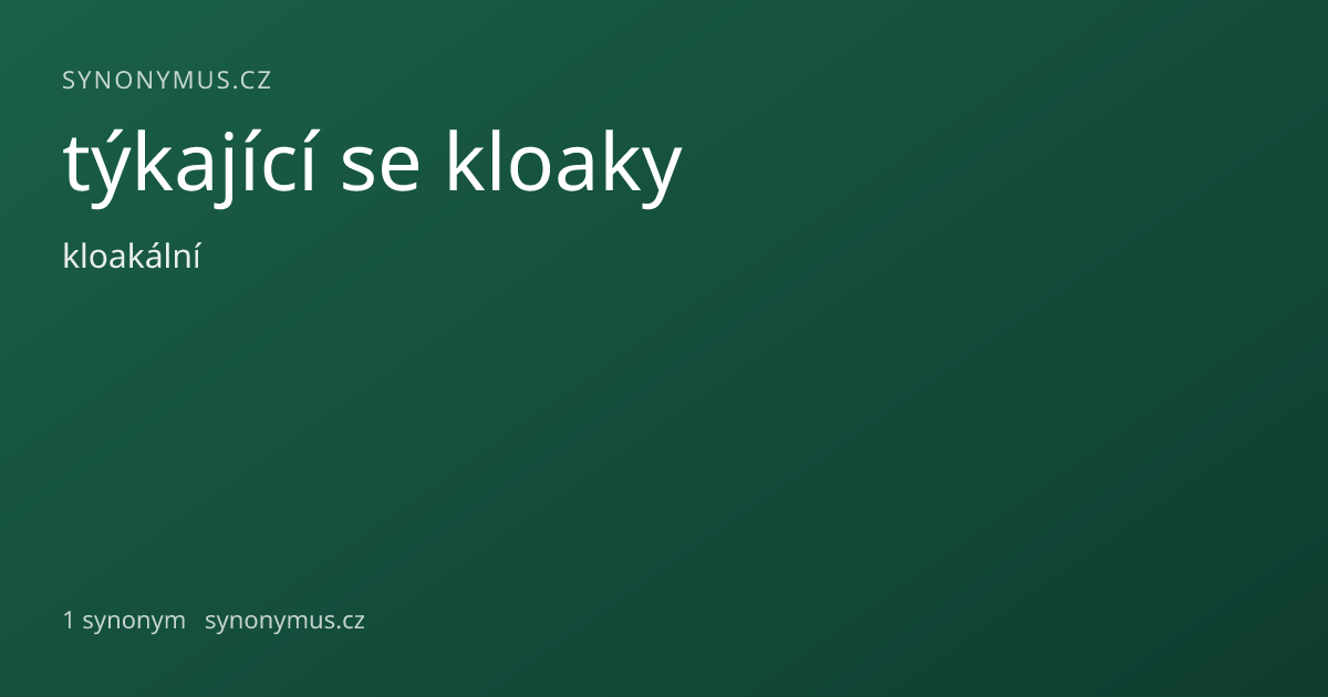 Náhled odkazu: týkající se kloaky