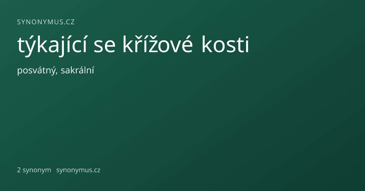Náhled odkazu: týkající se křížové kosti