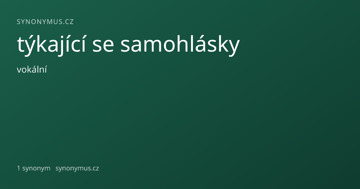 Náhled odkazu: týkající se samohlásky