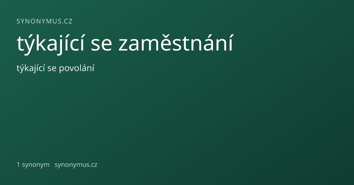 Náhled odkazu: týkající se zaměstnání