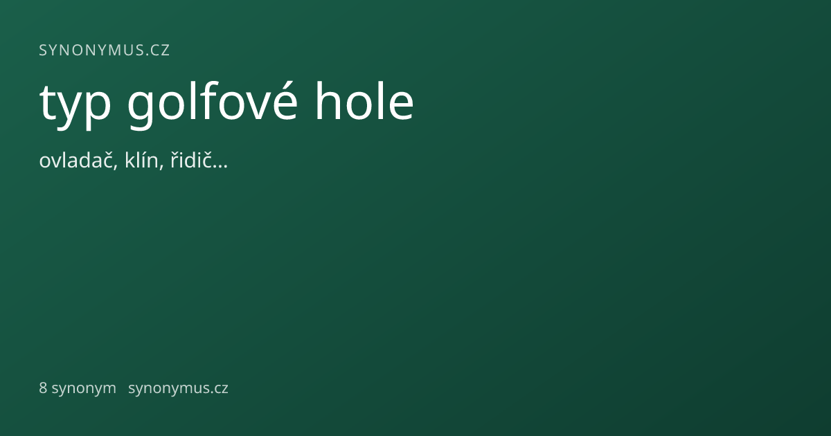 Náhled odkazu: typ golfové hole