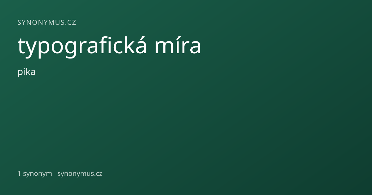 Náhled odkazu: typografická míra
