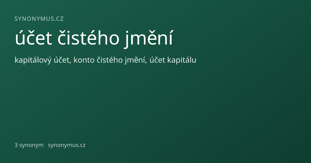 Náhled odkazu: účet čistého jmění