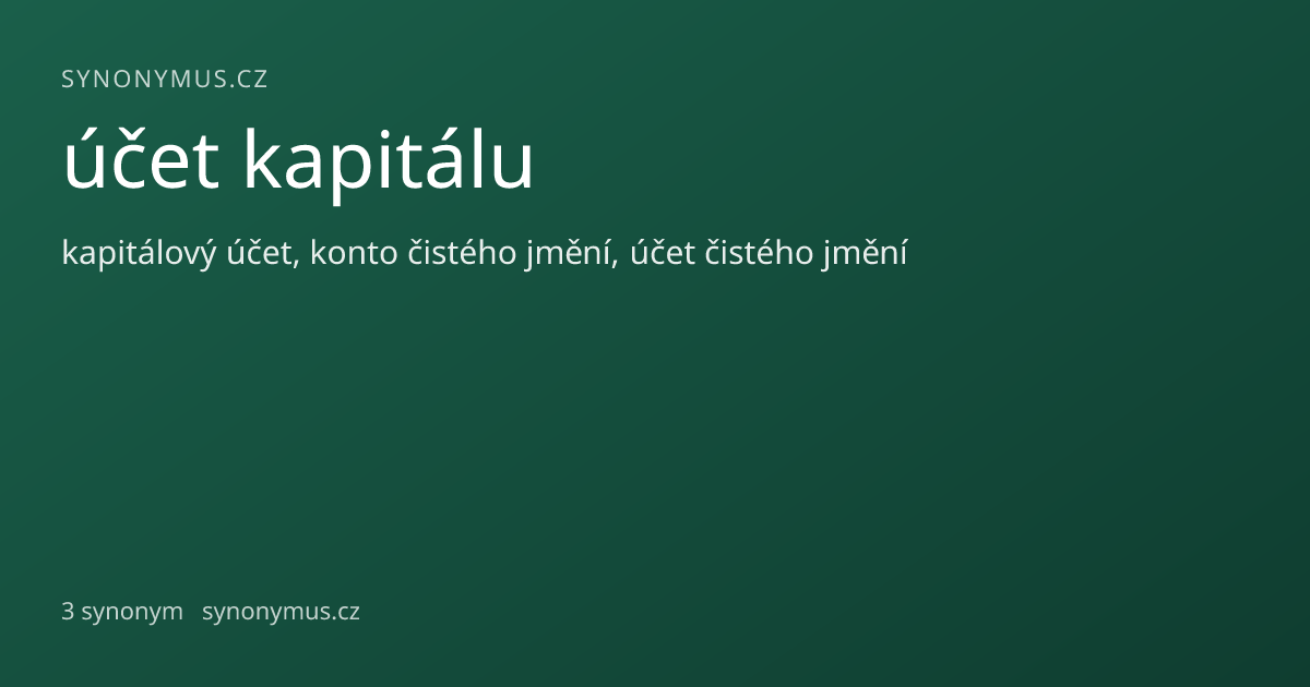 Náhled odkazu: účet kapitálu