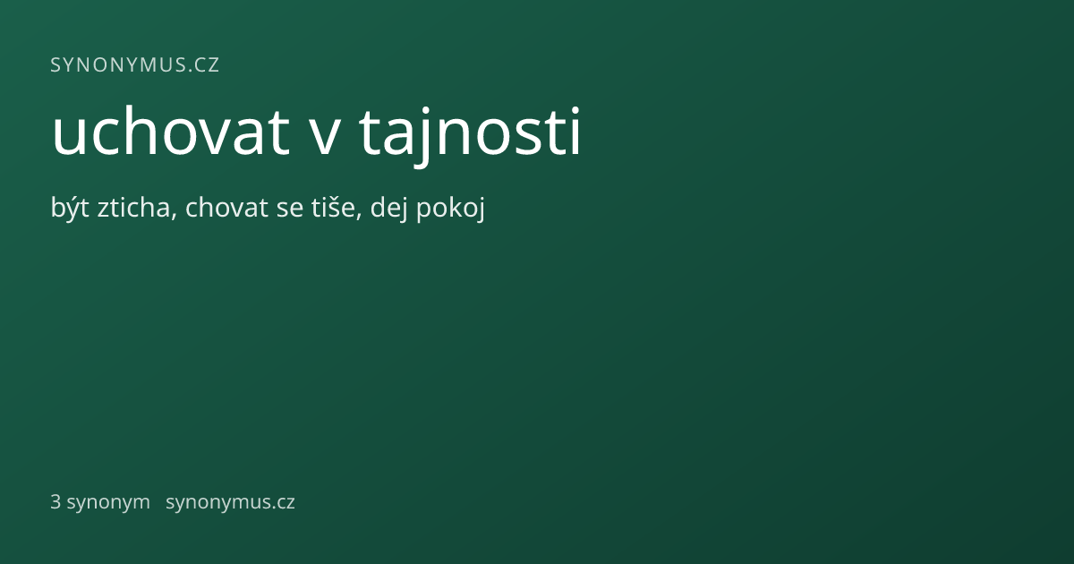 Náhled odkazu: uchovat v tajnosti