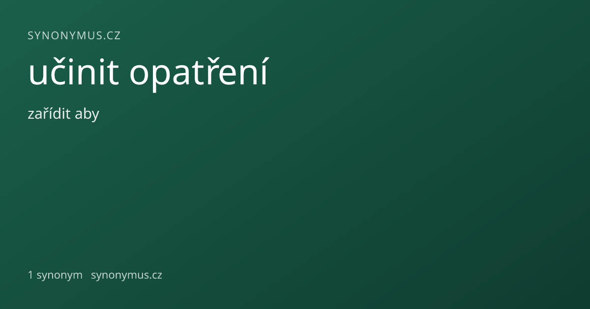 Náhled odkazu: učinit opatření