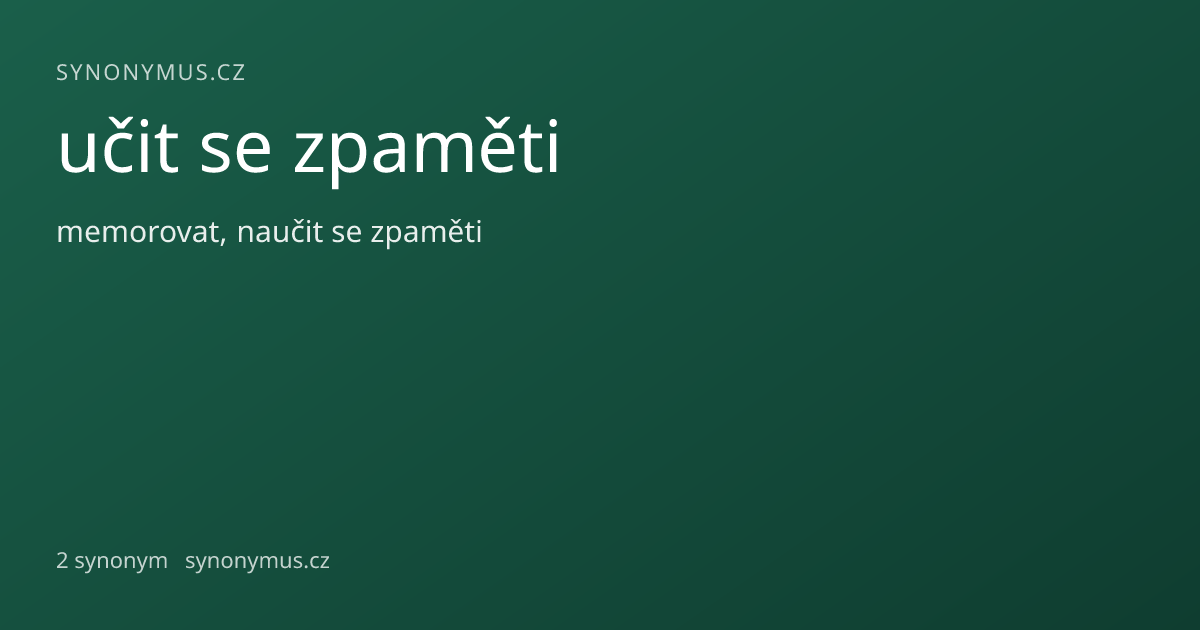Náhled odkazu: učit se zpaměti