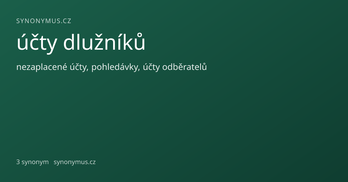 Náhled odkazu: účty dlužníků