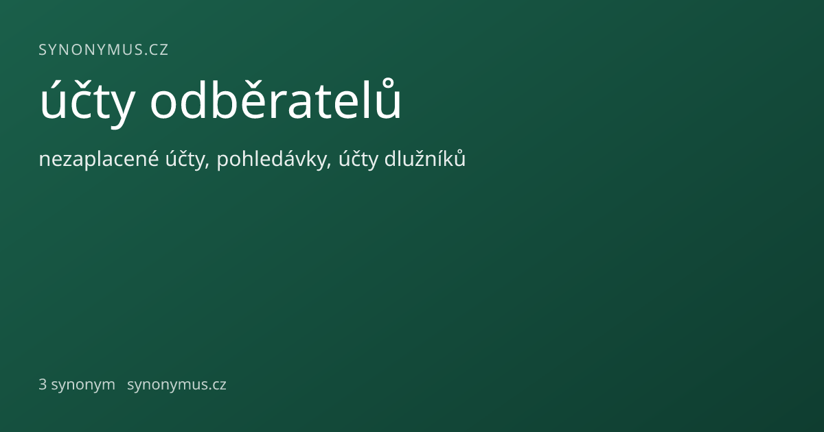 Náhled odkazu: účty odběratelů