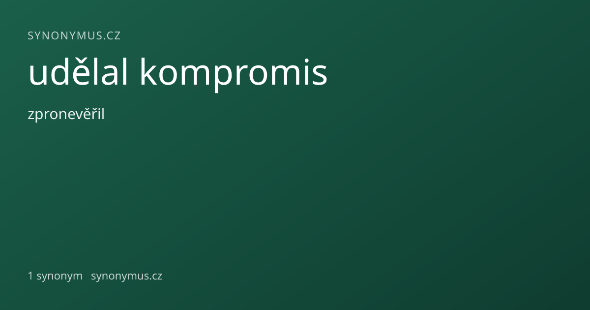 Náhled odkazu: udělal kompromis