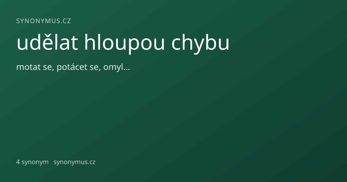 Náhled odkazu: udělat hloupou chybu