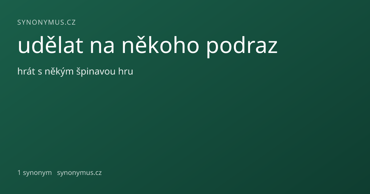 Náhled odkazu: udělat na někoho podraz