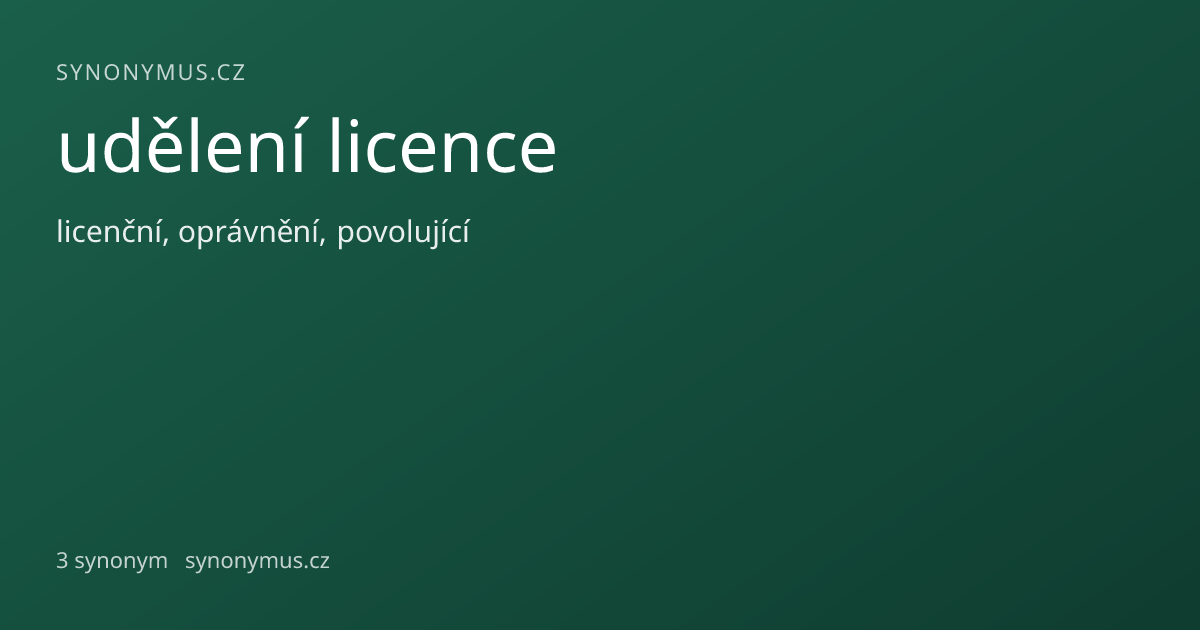 Náhled odkazu: udělení licence