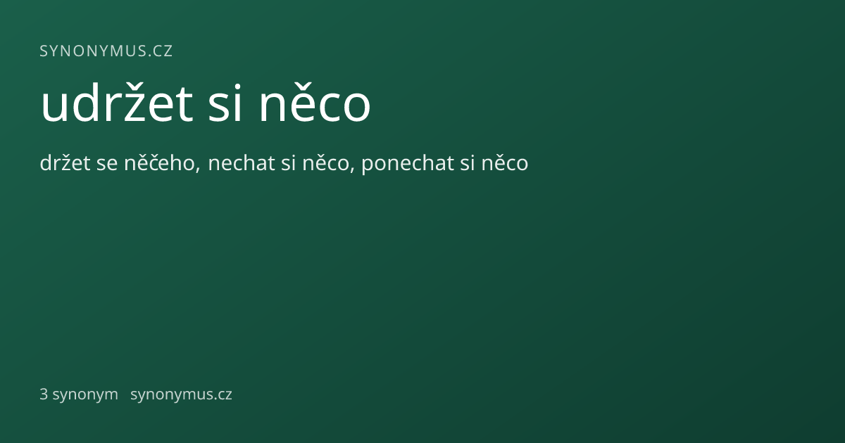 Náhled odkazu: udržet si něco