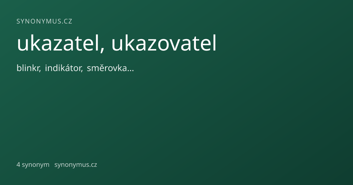 Náhled odkazu: ukazatel, ukazovatel