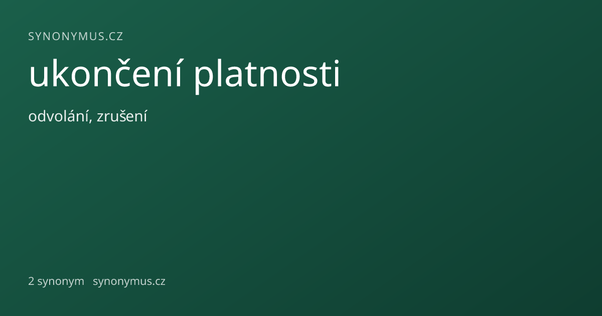 Náhled odkazu: ukončení platnosti