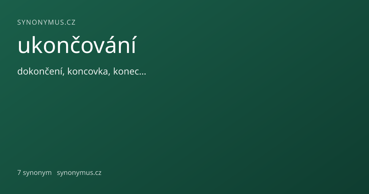 Náhled odkazu: ukončování